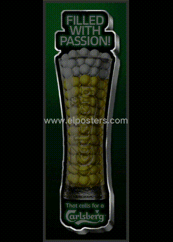 EL advertising poster with customized shape, beer glass shape EL animation panel