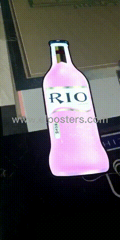 EL customized Shape Animation Poster for Rio, Rio brand promotion Rio Bottle shape EL animation poster